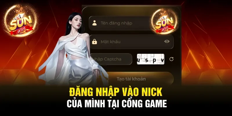 Đăng nhập vào nick của mình tại cổng game